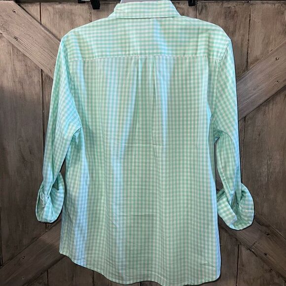 Crown Ivy Mint Green Check Button Down Shirt - Picture 2 of 5